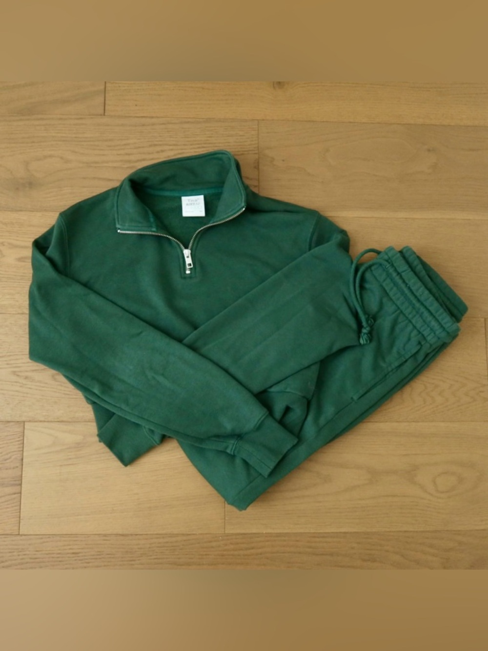 Forest Green Half-Zip Sweatshirt and Joggers Set